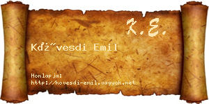 Kövesdi Emil névjegykártya