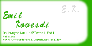 emil kovesdi business card